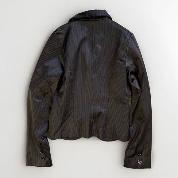 NISSHI by‎ Duse Victorian Vampire Blazer Women S/M 36 Black Satin Goth VTG Crop - Picture 2 of 13